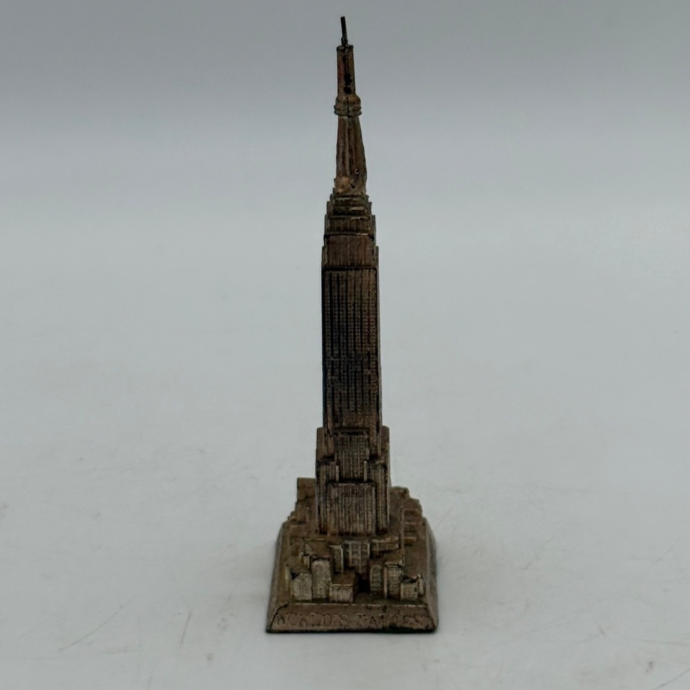 Vintage Empire State Building Metal Miniature Figurine New York City Souvenir 5"